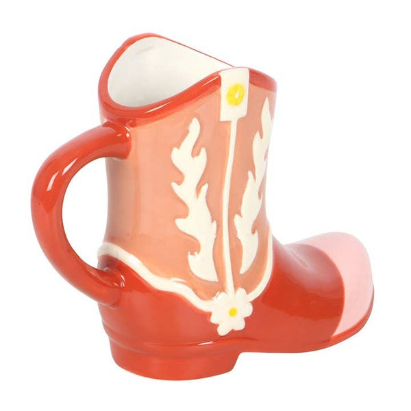 Mug en forme de botte de cow-boy rose