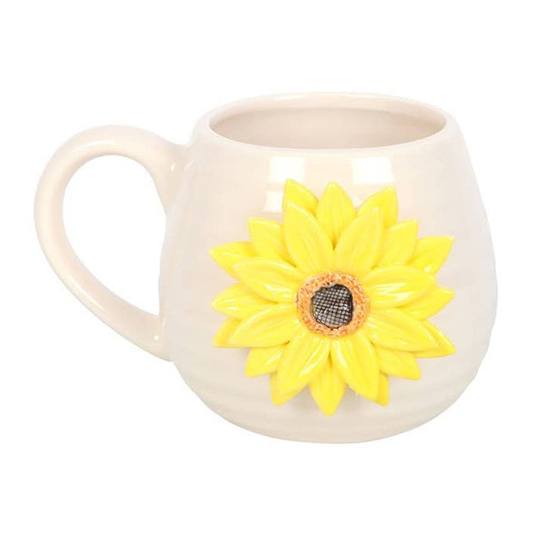 Tasse arrondie Hello Sunshine avec tournesol 3D
