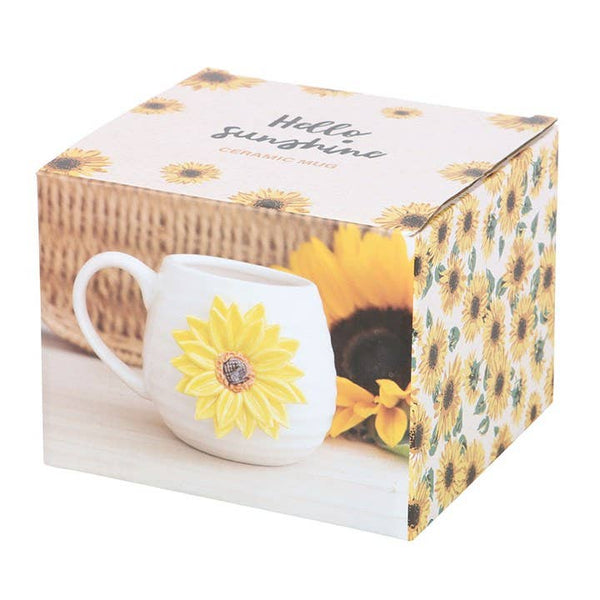 Tasse arrondie Hello Sunshine avec tournesol 3D