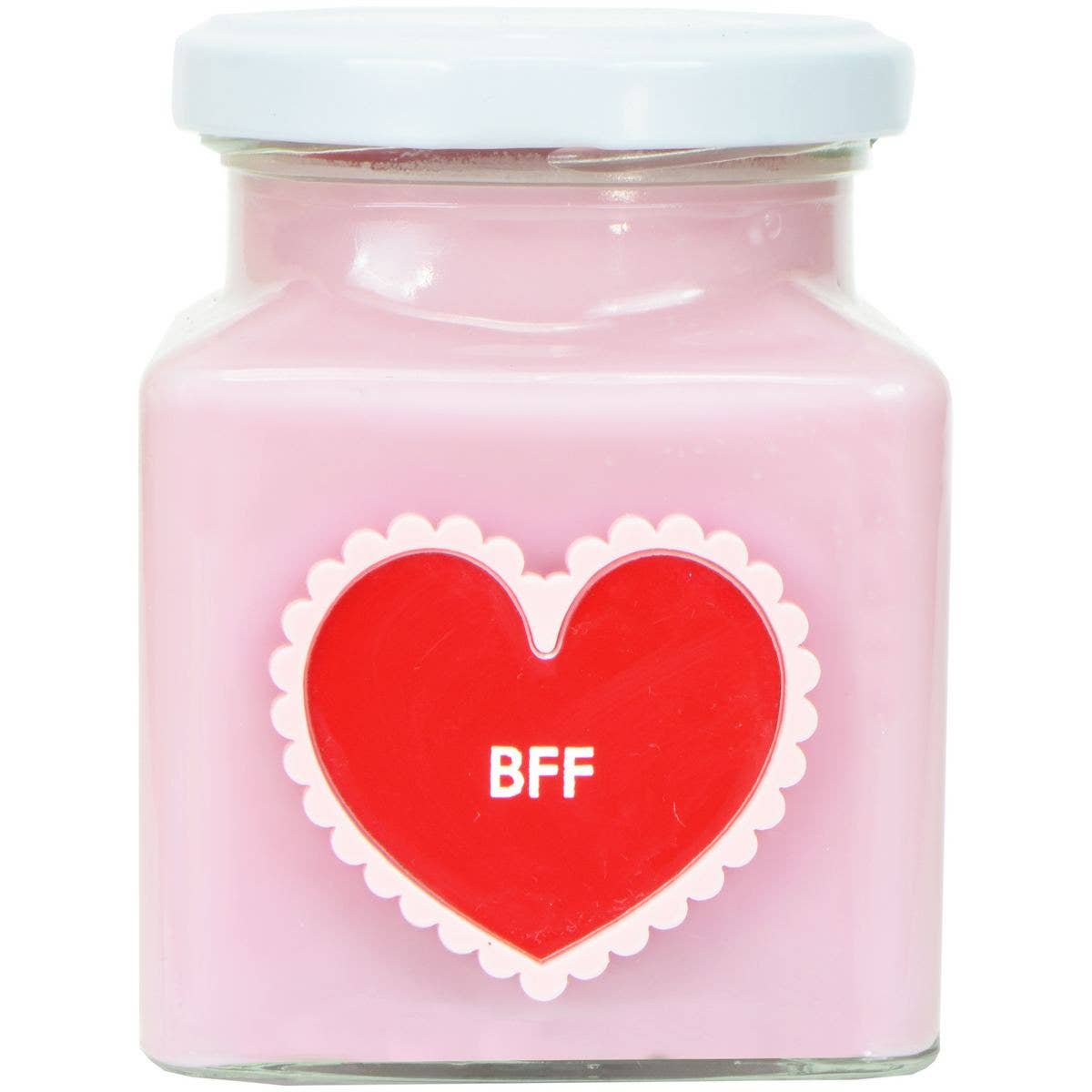 Bougie rose avec message BFF Best frend forever pour cadeau et bienêtre  
