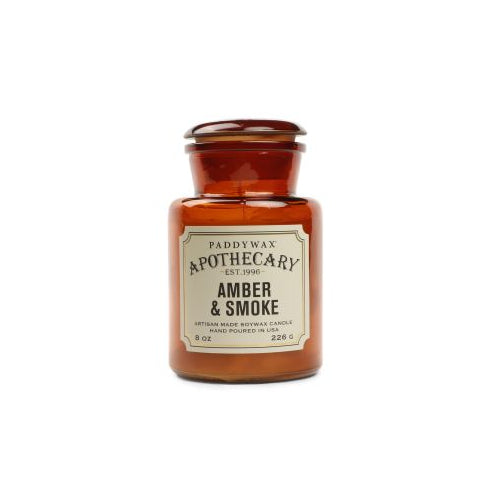 Bougie Apothecary Paddywax à la senteur Ambre et fumée, idéal comme idée cadeau original ou pour soi-même, pour parfumer son intérieur.
