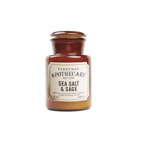 Bougie Apothecary Paddywax à la senteur Sel marin et sauge, idéal comme idée cadeau original ou pour soi-même, pour parfumer son intérieur.