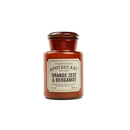 Bougie Apothecary Paddywax à la senteur Zestes d'orange et bergamote, idéal comme idée cadeau original ou pour soi-même, pour parfumer son intérieur.