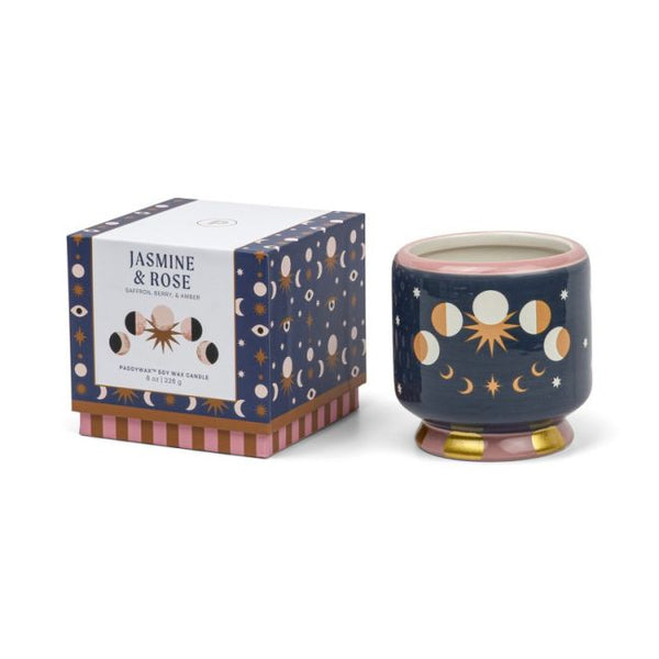Bougie en céramique Paddywax, senteur Jasmin et Rose, idéal comme idée cadeau original ou pour soi-même, pour parfumer son intérieur.