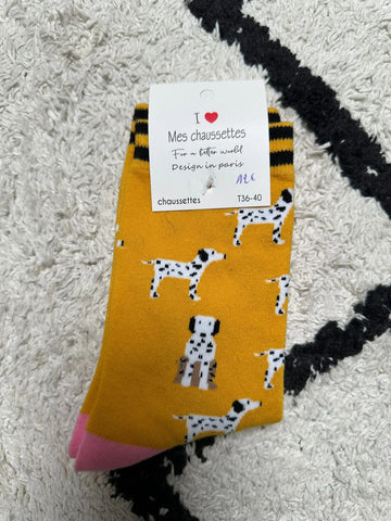 Chaussettes avec des motifs de dalmatiens en taille 36/40