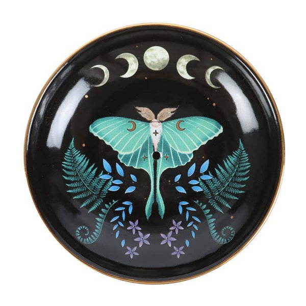 Assiette porte-encens en céramique Luna Moth