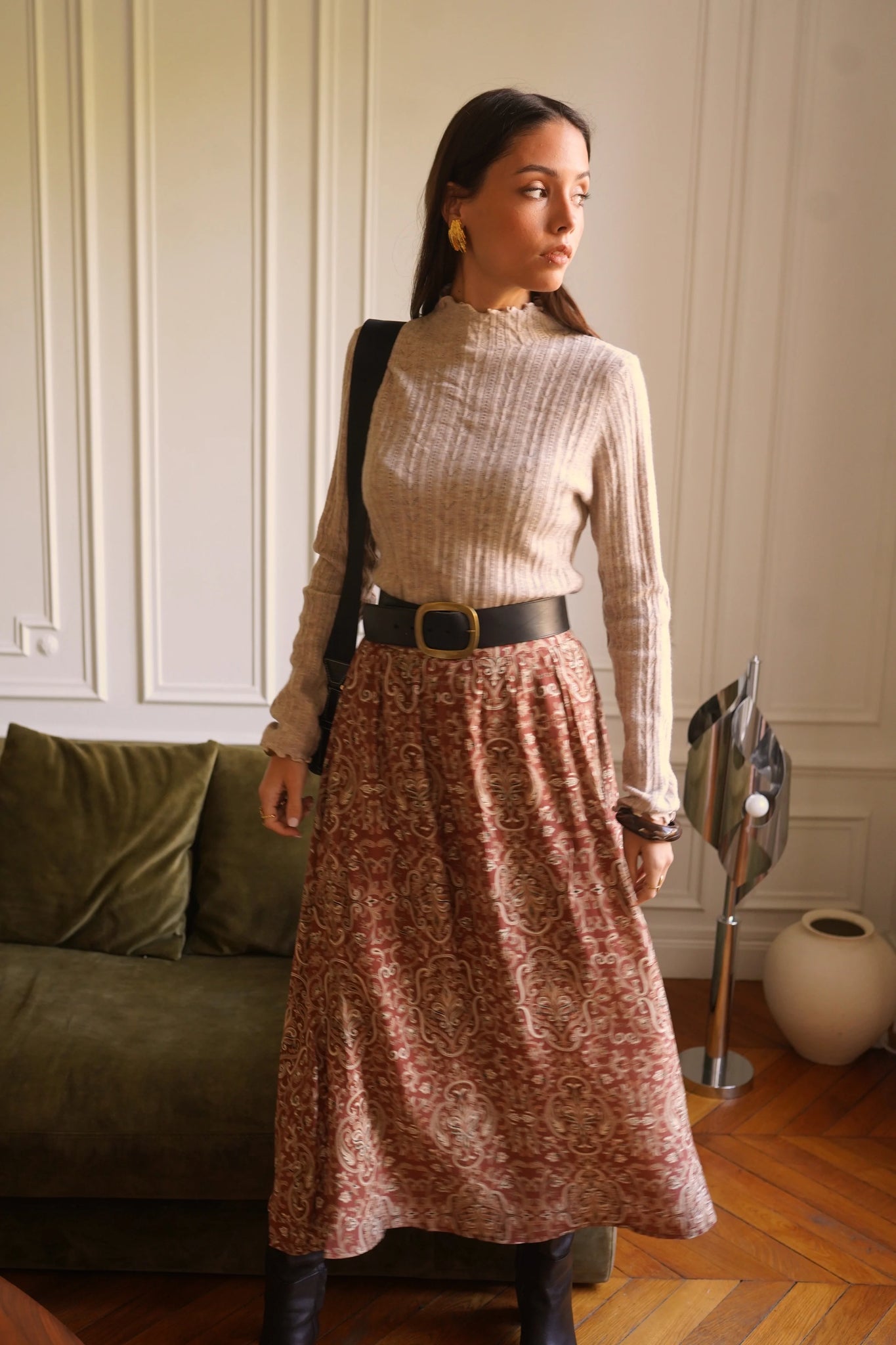 Jupe imprimée avec motifs, vue de face