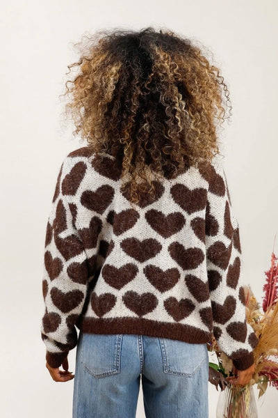 Pull Cœur Marron