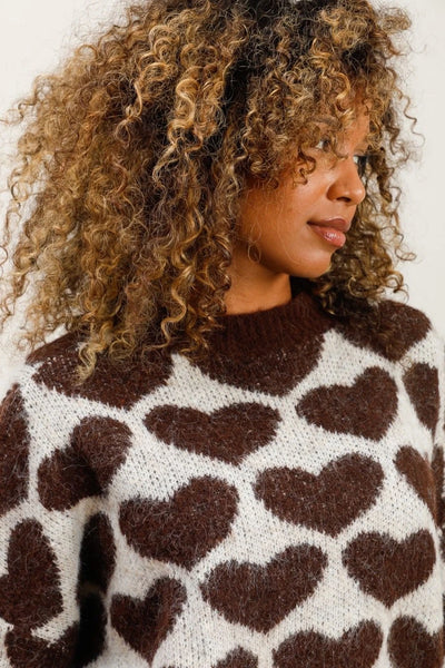 Pull Cœur Marron