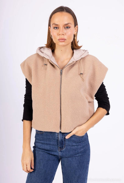 Veste réversible beige