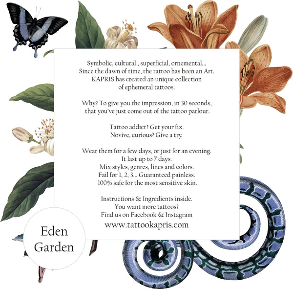 Planche Tattoos éphémères - Eden Garden